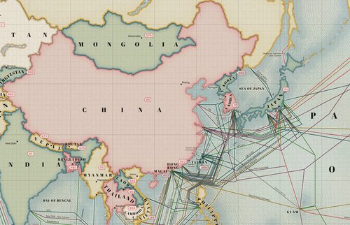 中国周边的海底光缆
