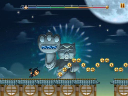 趣味休闲跑酷类游戏 ipad飞天忍者猫