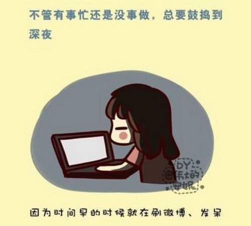 12点后更漫画!有爱精神解说晚睡强迫症的二次漫画元色图片