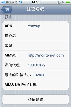 苹果iphone手机接入点设置