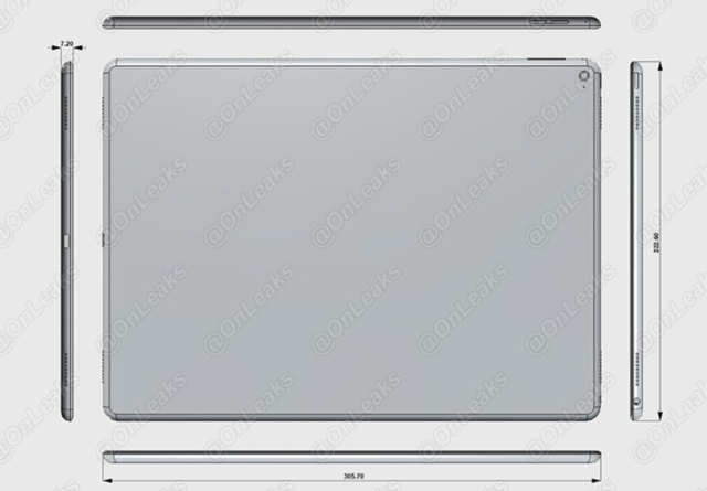 iPad Pro尺寸曝光 或配备12.9英寸屏幕