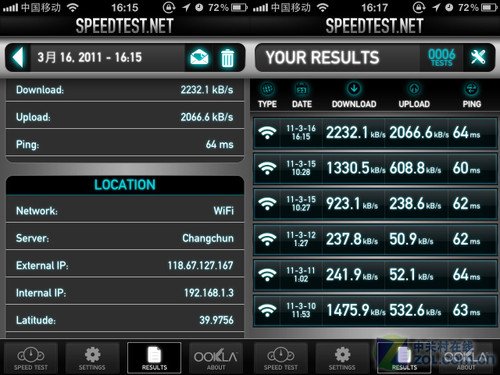 有点儿意思 iPhone 4连接WiFi测速攻略