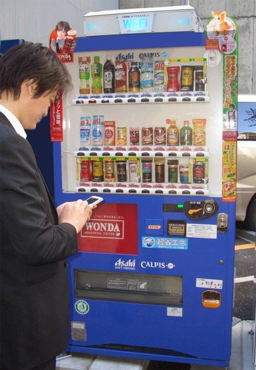 朝日饮料在日本为自动售卖机装wi-fi服务