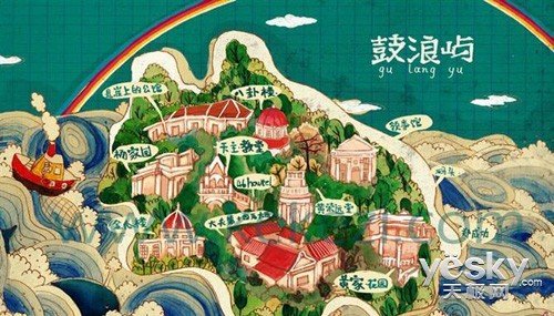 鼓浪屿手绘地图