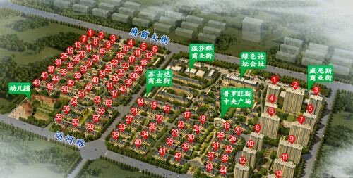 占地面积400余亩,物业类型涵盖了酒店,文化会议中心,欧式风情商业街区