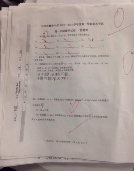 德国男孩中国求学数学0分：对不起 太难了(图)