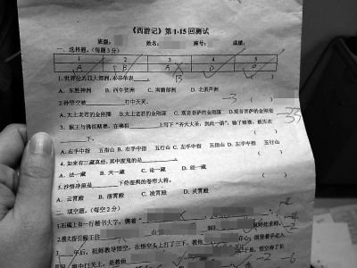 福州初中老师出试题：猪八戒官名是什么(图)