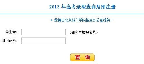 2013年北京城市学院高考录取查询系统_教育_