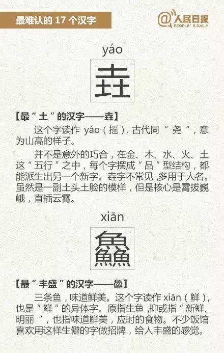 最难认的17个汉字你认出几个?