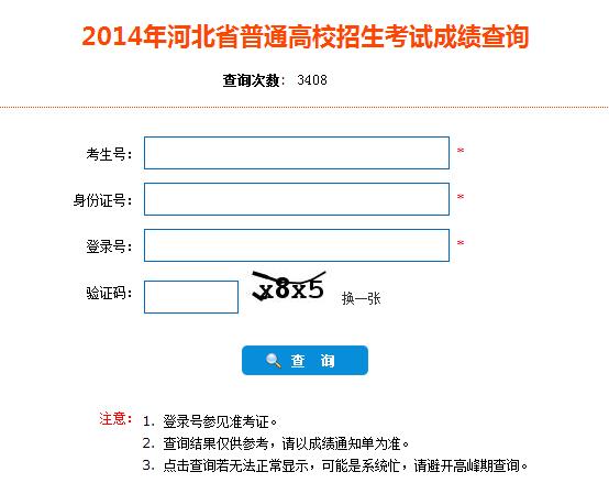 2014年河北省高考成绩查询开始