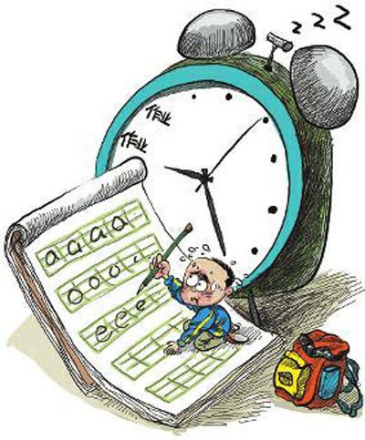 一年级学生一天写14页家庭作业 耗时4小时