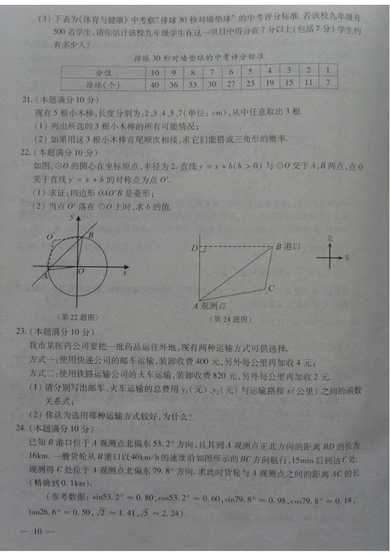 2012年江苏连云港中考数学试题