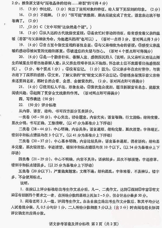 2012年山东省临沂中考语文答案