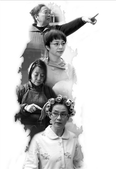 图为李明启,宋丹丹, 萨日娜  微博  ,潘虹(从上到下)剧照.