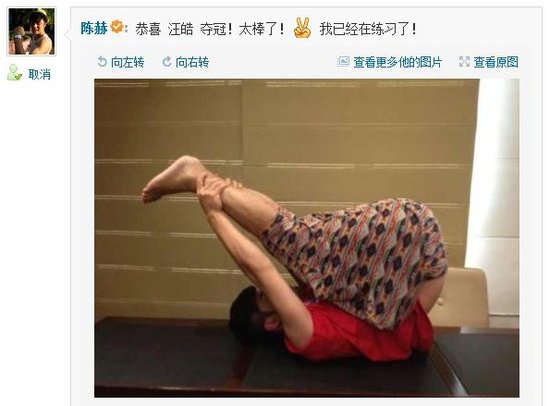 陈赫微访谈获奥运选手追星 汪皓受勉励勇夺冠军
