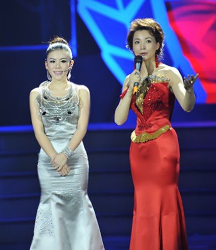 主持人董卿张晓棠张晓棠受邀出席大型歌舞晚会