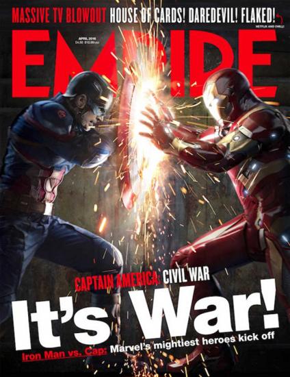 《美队3:内战》海报登杂志封面 两主角开撕