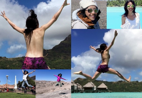 莫文蔚游海岛“大解放” 晒半裸比基尼性感照