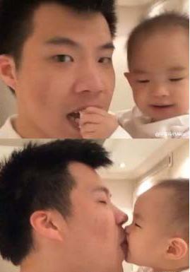 黄奕老公骂战之余晒父女情深:嘴对嘴喂食女儿
