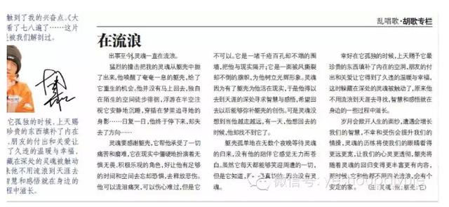 胡歌人生低谷撰写专栏 每个字都充满挣扎和希望