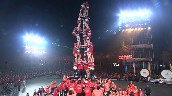 《吉尼斯中国之夜》初三少林小子挑战叠罗汉