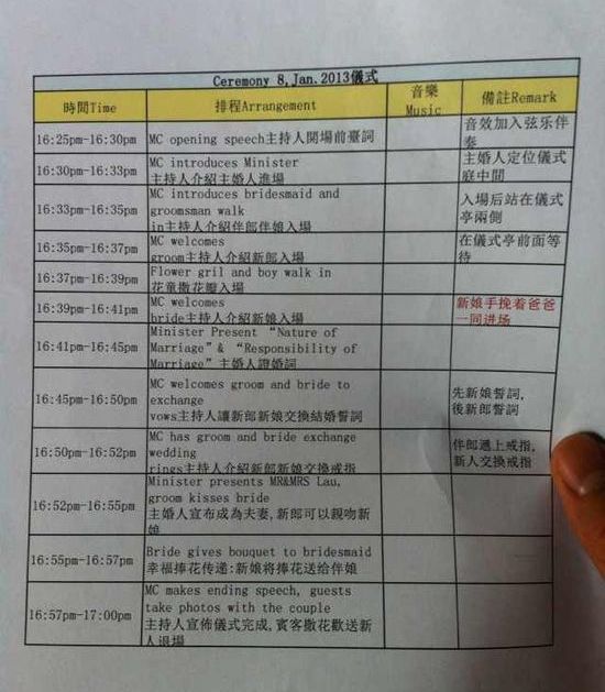 刘恺威杨幂大婚即将开始 婚礼仪式流程曝光