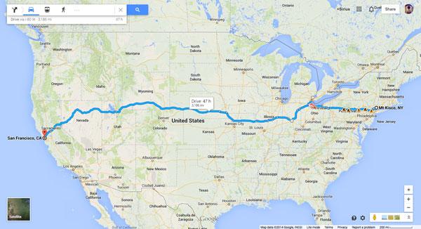 从纽约开车去旧金山,45小时横穿美国靠谱吗?