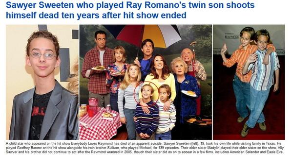 美国19岁童星开枪自尽 曾演《人人都爱雷蒙德》