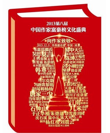 刘同柴静入围中国作家富豪榜 跨界作家成生力军
