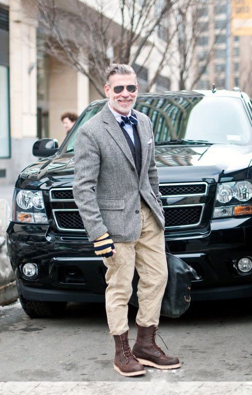 最潮大叔玩转个性穿搭 西装混搭靴子够IN_时尚_腾讯网