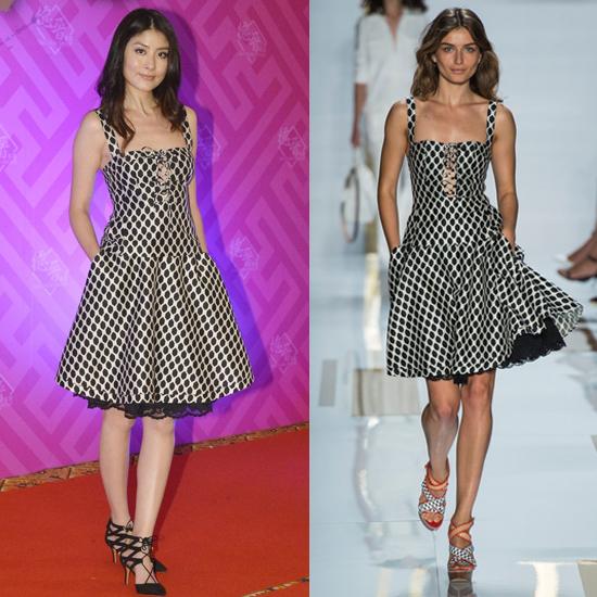 专题 摘要]陈慧琳身穿diane von furstenberg 2014春夏系列连衣裙