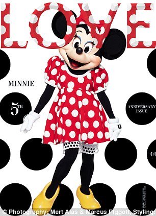 时尚杂志《love》五周年纪念刊,米妮 (minniemouse) 成为封面女郎