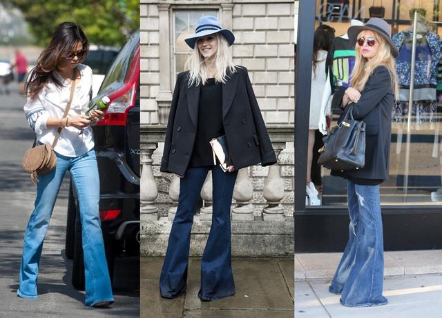 明星街拍示范复古时髦喇叭裤春季回归_时尚_腾讯网