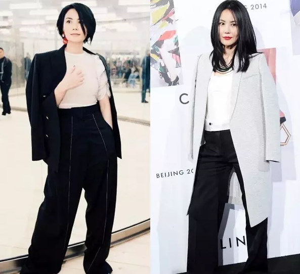 王菲最爱的“长外套+阔腿裤”，诗诗刘涛也这么穿！