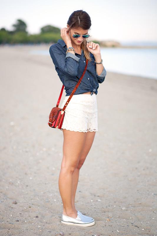 夏天<em>蕾丝</em>才是正确的选择 <em>蕾丝短裤</em>的时尚<em>穿</em>搭