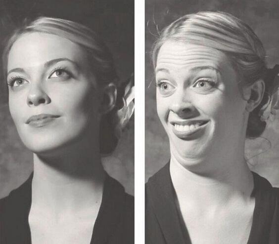 美女一秒变丑八怪这样自黑真的好吗？！_时尚_腾讯网