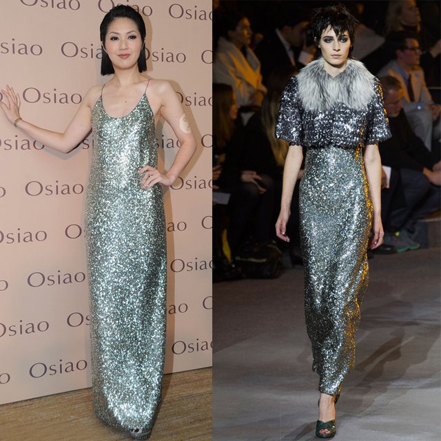 杨千嬅与陈燃金银PK 亮片长裙赛复古优雅味-双11购物网_www.qlxiaozhan.com情侣小站双11新闻