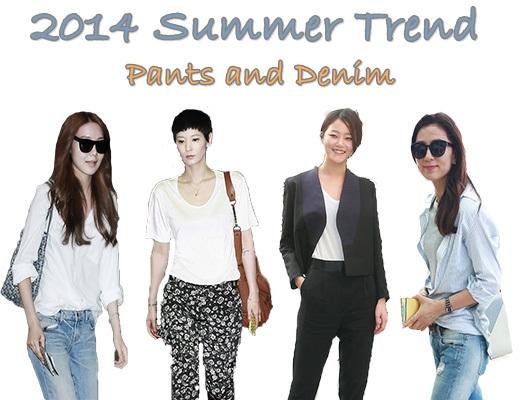 韩国女明星示范夏季牛仔裤潮范儿穿搭法