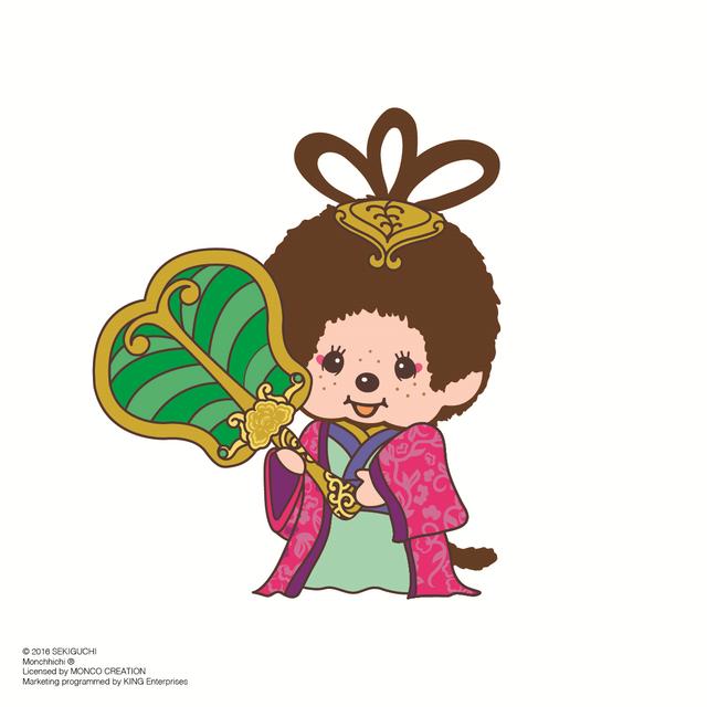 铁扇公主monchhichi戴上高贵的头饰,画上精致眼妆,拿着芭蕉扇,风姿