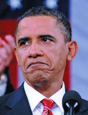奥巴马发表国情咨文演讲时的不同表情