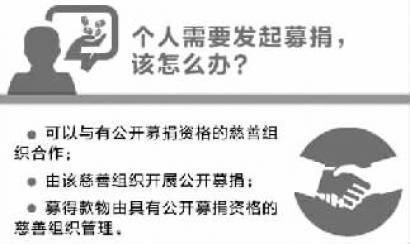 慈善法草案:个人名义发起公开募捐属违法