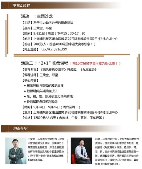 大智慧奎星组合2+1实盘训练营24日开班