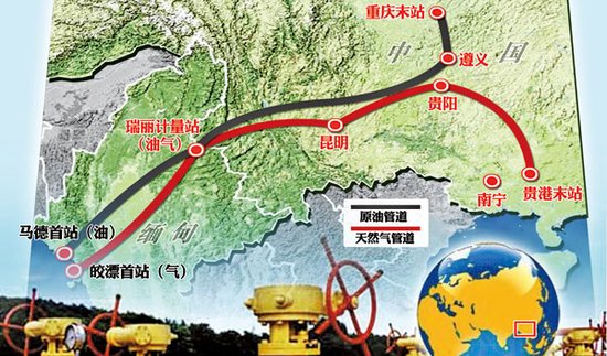 中缅天然气管道全线贯通 西南能源大通道正式