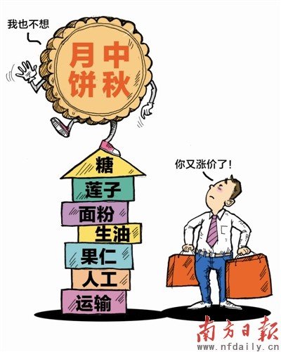 月饼四年涨价65% 老字号百元以下难觅（图)