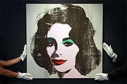 安迪沃霍尔所绘伊丽莎白泰勒画像千万美元拍卖