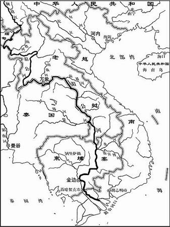 湄公河流域国家示意图图片