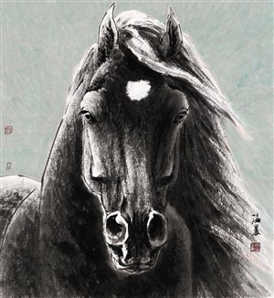 孙海晨画作《马》.
