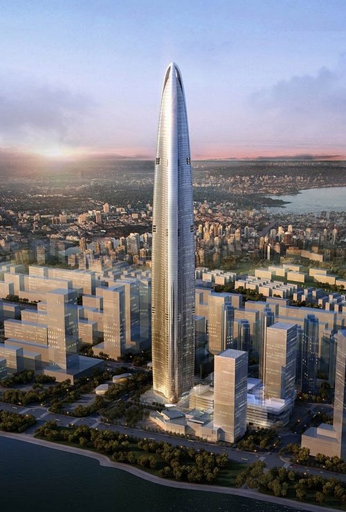 未来的全球第三高楼:武汉绿地中心
