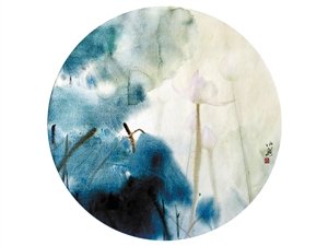 深圳本土画家执著水彩荷花