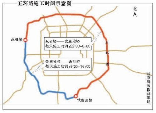 京藏高速北京段及五环路将于6日开始大修(图)